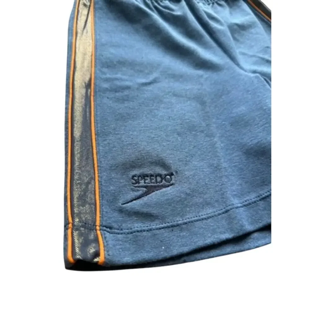 Vintage 80s 90s Speedo Cycling Bike Shorts Navy Orange Metallic Stripe Medium
